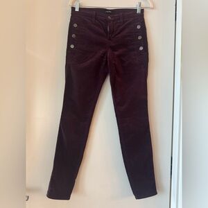 J Brand Dark Burgundy Skinny Jeans